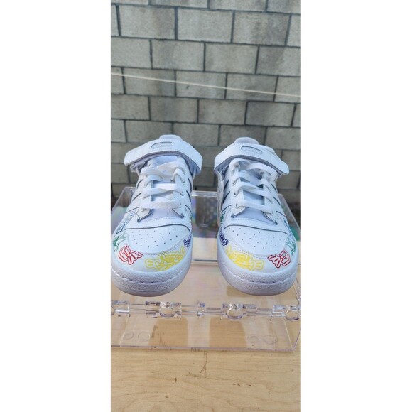 Adidas Forum Allover Print Low Mens Leather Shoes White GW4922 NEW Size 6.5 - Picture 4 of 7